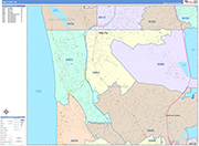 Daly City  Wall Map Color Cast Style
